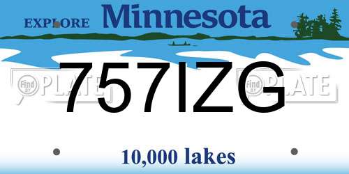 757IZG Minnesota License Plate