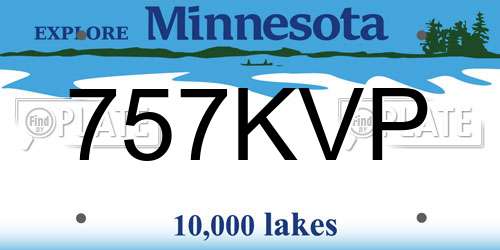 757KVP Minnesota License Plate