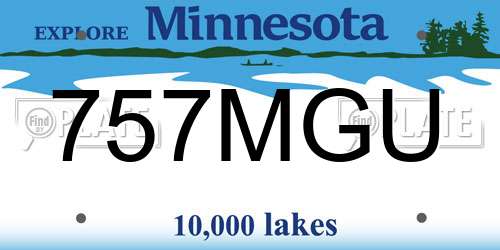 757MGU Minnesota License Plate