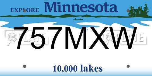 757MXW Minnesota License Plate