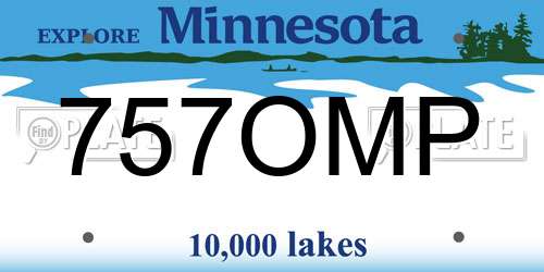 757OMP Minnesota License Plate