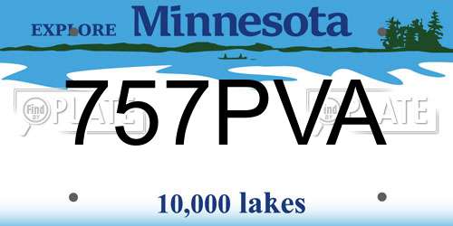 757PVA Minnesota License Plate
