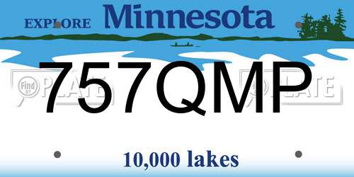 757QMP Minnesota License Plate