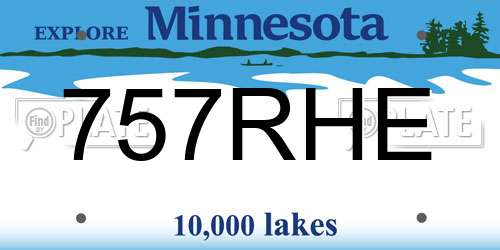 757RHE Minnesota License Plate