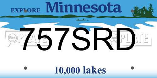 757SRD Minnesota License Plate