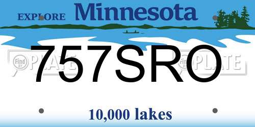 757SRO Minnesota License Plate