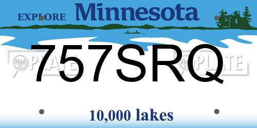 757SRQ Minnesota License Plate