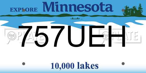 757UEH Minnesota License Plate