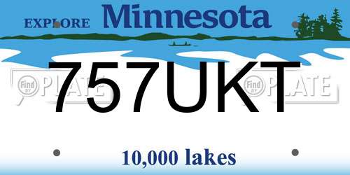 757UKT Minnesota License Plate