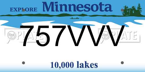 757VVV Minnesota License Plate