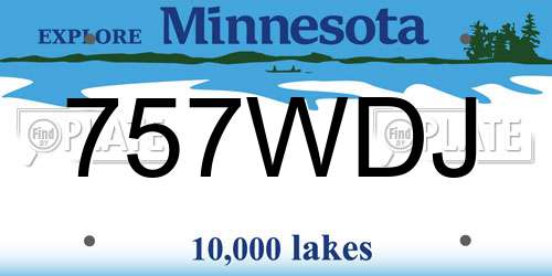 757WDJ Minnesota License Plate
