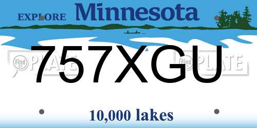 757XGU Minnesota License Plate
