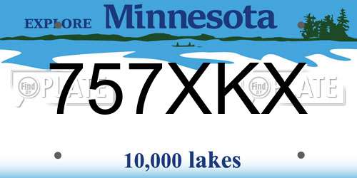 757XKX Minnesota License Plate