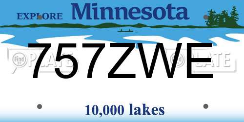 757ZWE Minnesota License Plate