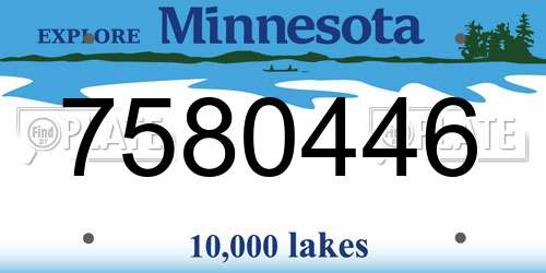 7580446 Minnesota License Plate