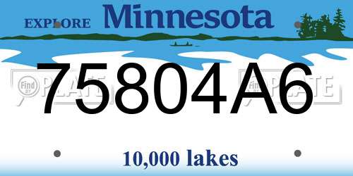75804A6 Minnesota License Plate
