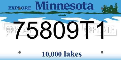 75809T1 Minnesota License Plate