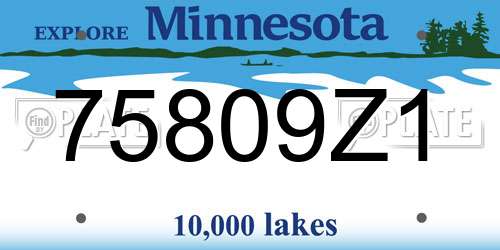 75809Z1 Minnesota License Plate