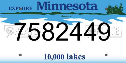 7582449 Minnesota License Plate