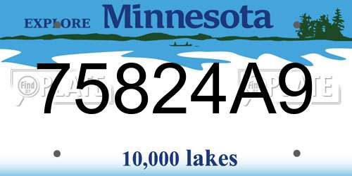 75824A9 Minnesota License Plate