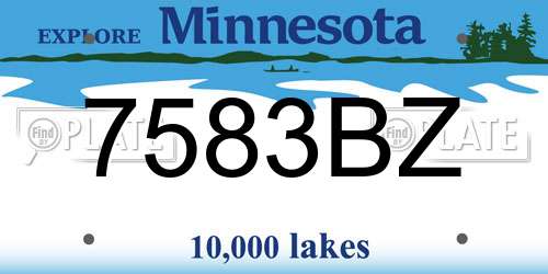 7583BZ Minnesota License Plate