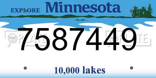 7587449 Minnesota License Plate