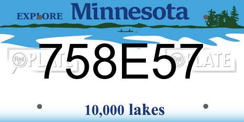 758E57 Minnesota License Plate