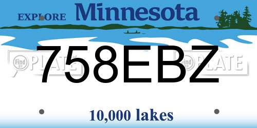 758EBZ Minnesota License Plate