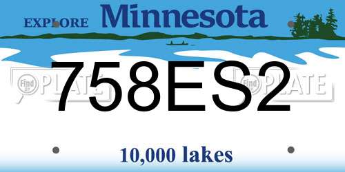 758ES2 Minnesota License Plate