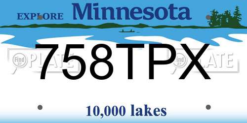 758TPX Minnesota License Plate