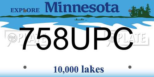758UPC Minnesota License Plate