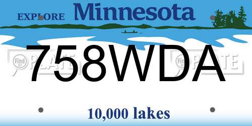 758WDA Minnesota License Plate