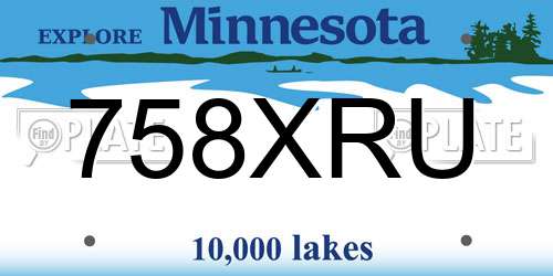 758XRU Minnesota License Plate