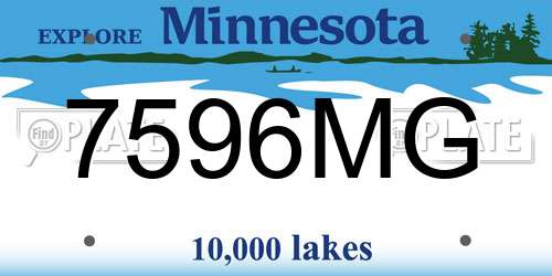 7596MG Minnesota License Plate