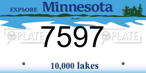 7597 Minnesota License Plate