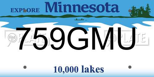 759GMU Minnesota License Plate