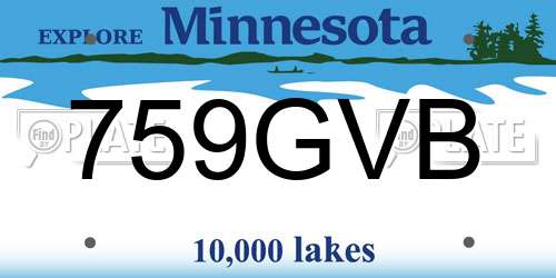 759GVB Minnesota License Plate