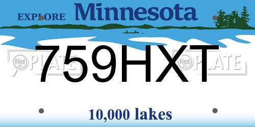 759HXT Minnesota License Plate