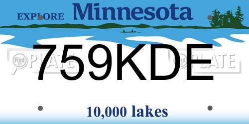 759KDE Minnesota License Plate