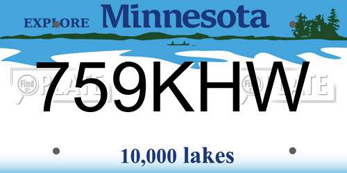 759KHW Minnesota License Plate