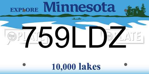 759LDZ Minnesota License Plate