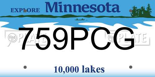 759PCG Minnesota License Plate