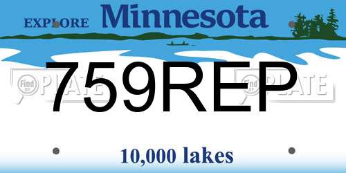 759REP Minnesota License Plate