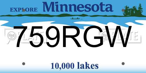 759RGW Minnesota License Plate