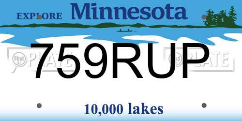 759RUP Minnesota License Plate