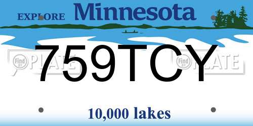 759TCY Minnesota License Plate