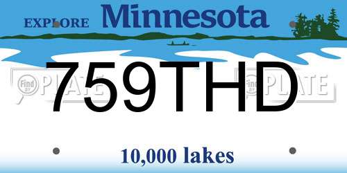 759THD Minnesota License Plate
