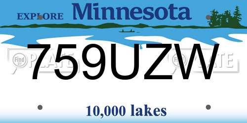 759UZW Minnesota License Plate