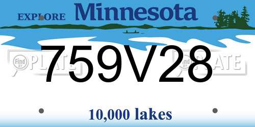 759V28 Minnesota License Plate