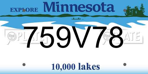 759V78 Minnesota License Plate